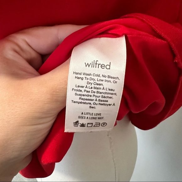 Aritzia Wilfred Neufchâtel Off Shoulder Ruffle Dress Red Mini Dress - Picture 15 of 16